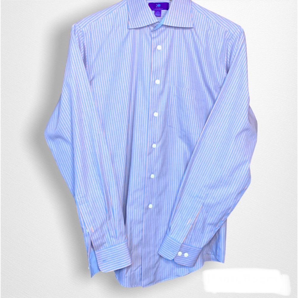 Egara men’s warehouse button up shirt blue orange pin stripe